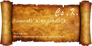 Csernák Kristóf névjegykártya