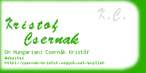 kristof csernak business card